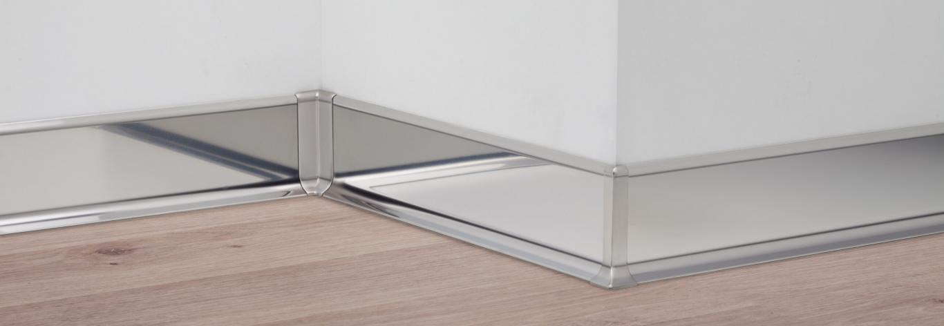 Stainless steel skirting boards