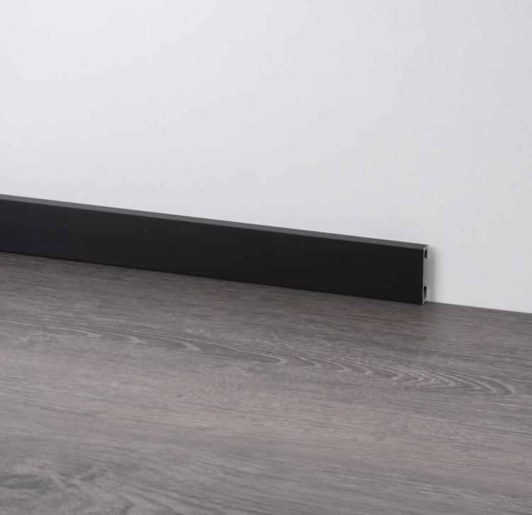 Aluminium Skirting Boards - Metal Line 89 black ST